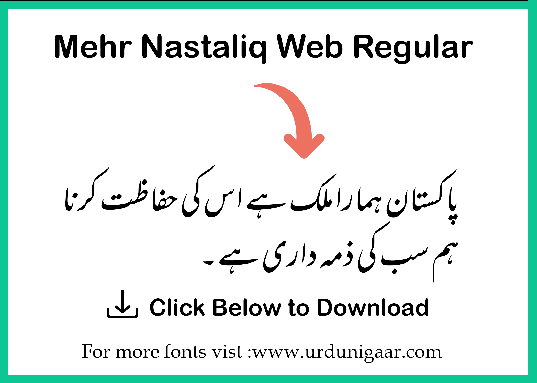 Mehr Nastaliq Web Regular best urdu font for canva