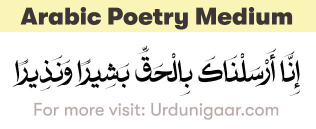 Arabic Poetry Medium TTF Font