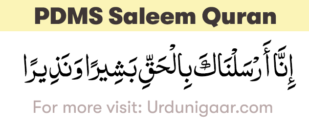 PDMS Saleem Quran Font
