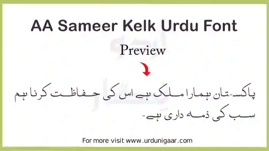 AA Sameer Kelk online free stylish font