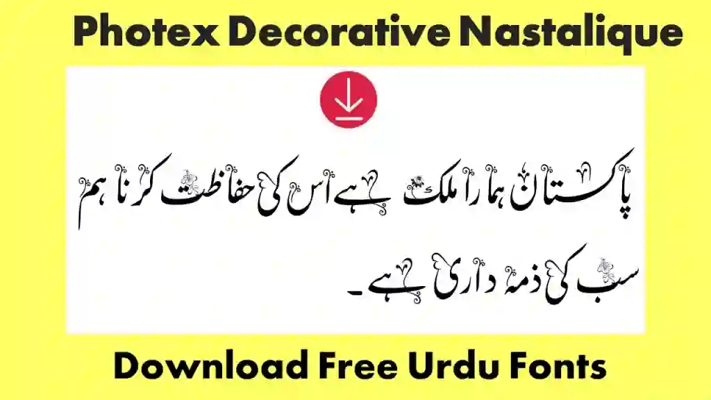 a image of Photex Decorative Nastalique Regular Fancy Font