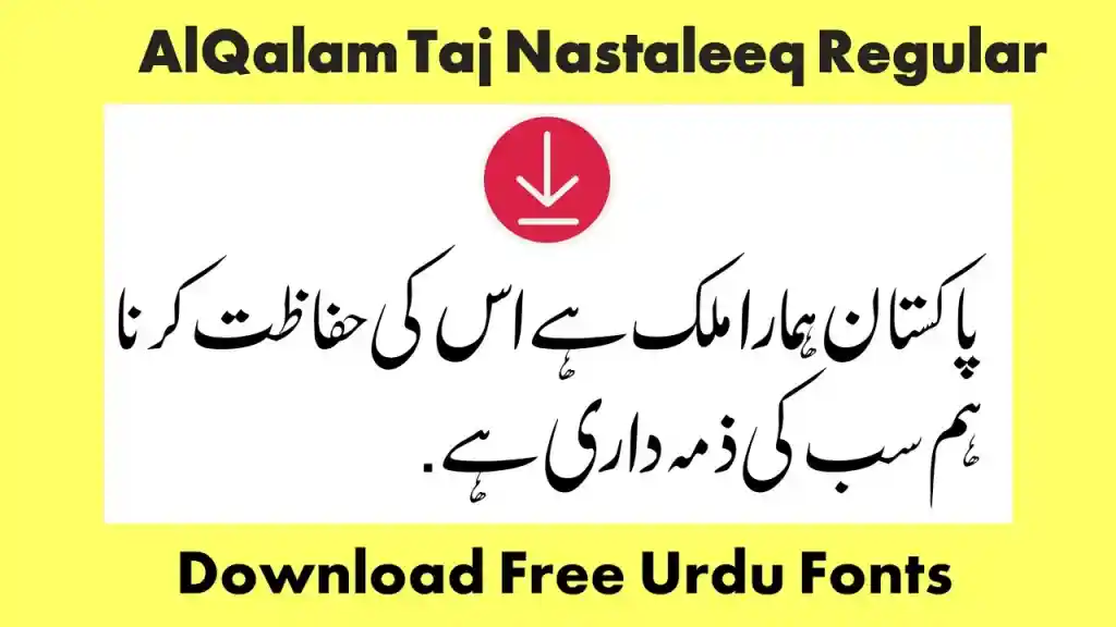 AlQalam Taj Nastaleeq Regular picsart font