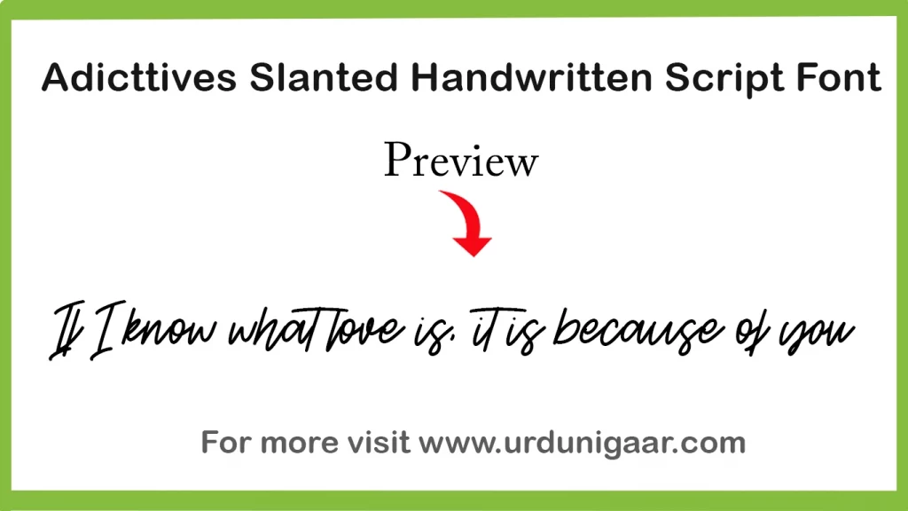 A thumbnail for Adicttives Slanted Handwritten Script Font