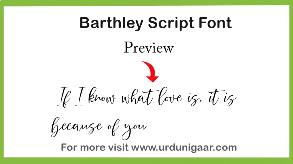A thumbnail for Barthley Script Font