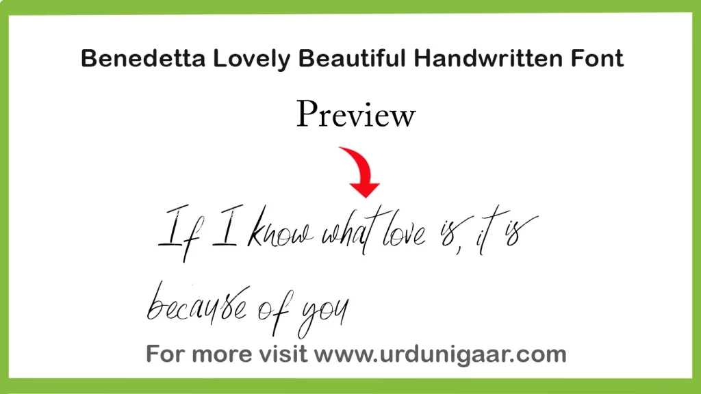 A thumbnail for Benedetta Lovely Beautiful Handwritten Font