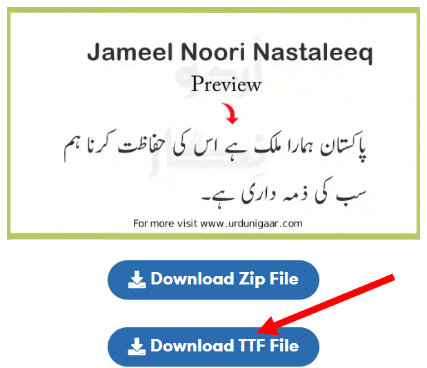 Download Urdu Fonts In TTF format from Urdunigaar