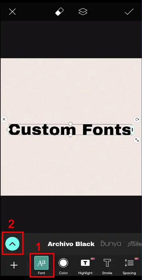 Finding the Picsart font library