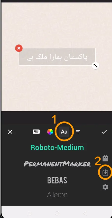 importing urdu fonts in ishot video app step tow