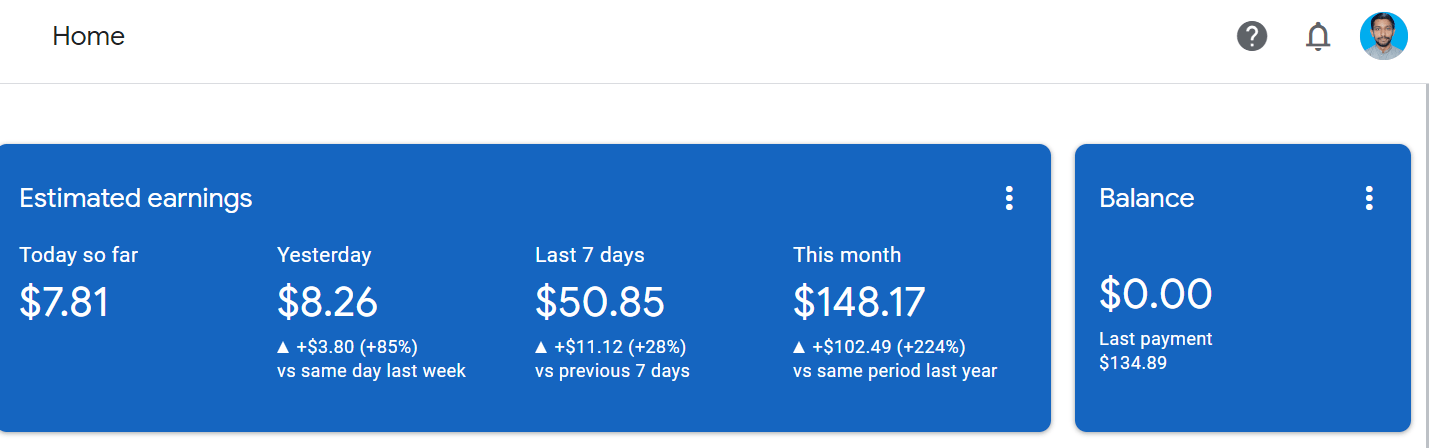 My Google Adscene earning