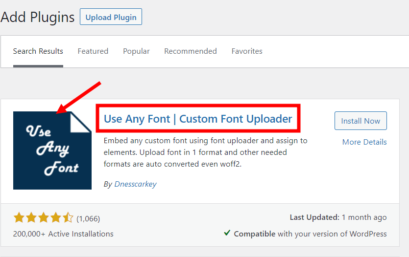Use any Font Custom Font Uploader wordpress plugin to upload custom Urdu fonts