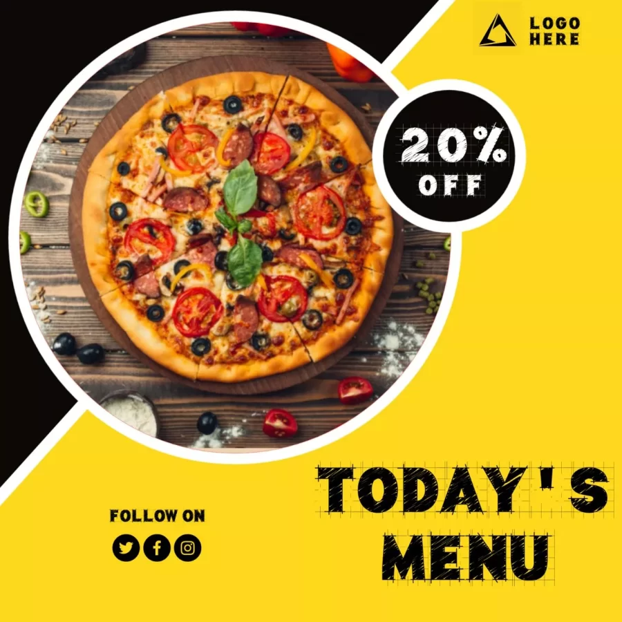 Pizza Food Social Media Post PLP Template Design